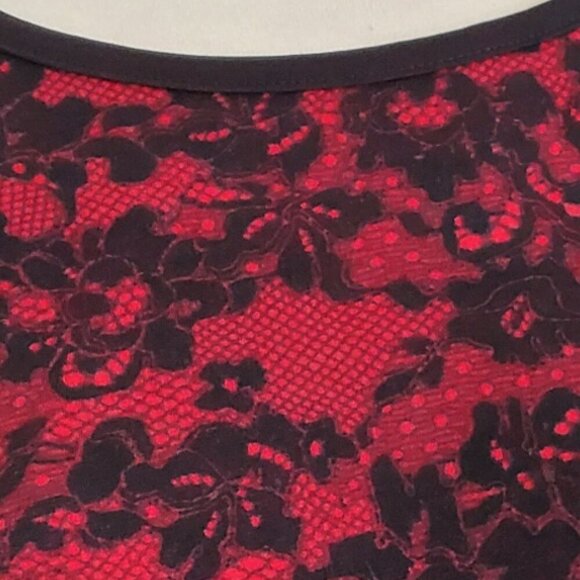 MICHAEL by Michael Kors Lace Print Bell-Sleeve Dress Dark Romantic Size S - Picture 4 of 15